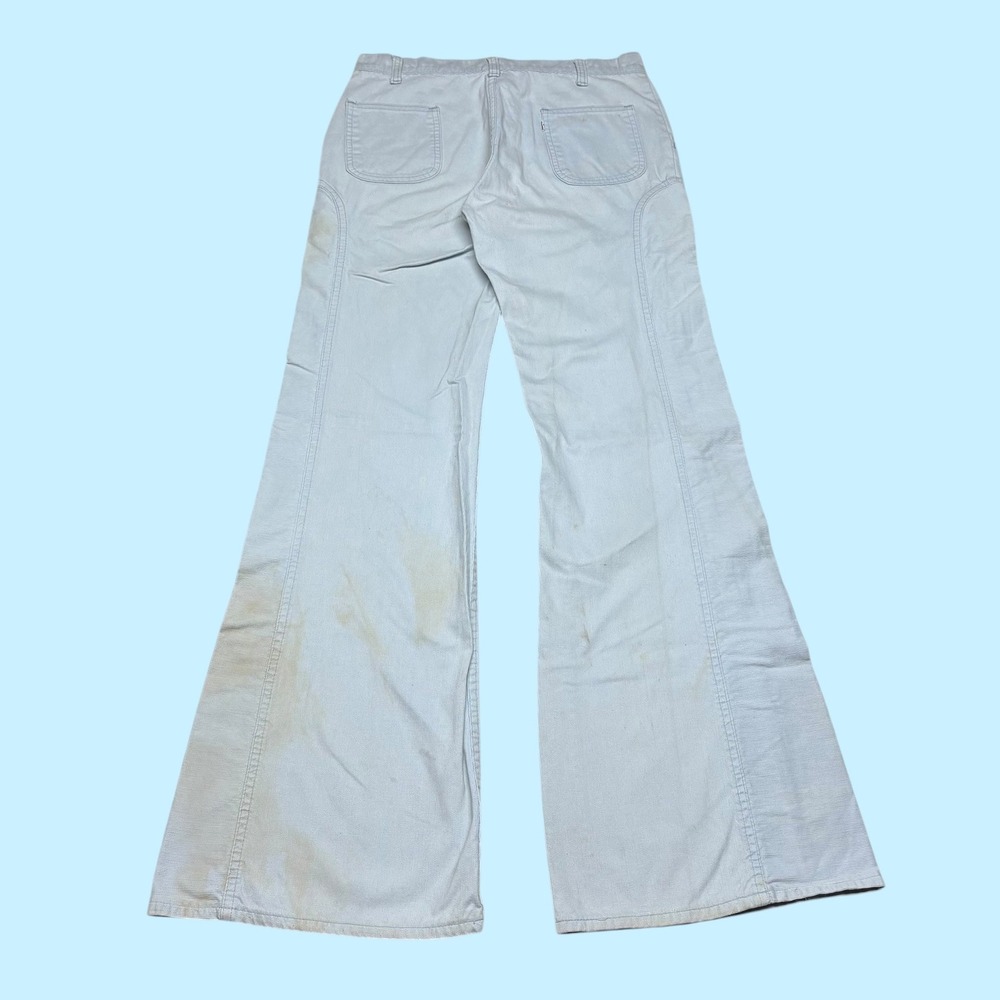Vintage Levis 646 Corduroy Bell Bottom Pants Light Blue Flare 33x34 70s Trousers